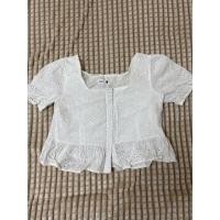 ราคา เสื้อครอปขาวลายฉลุ มือสอง (20641157214)