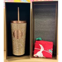 ราคา พร้อมส่ง แก้ว Starbucks Champagne Gold Bling Rhinestones Cold Cup 16oz. 2023 (29159029882)