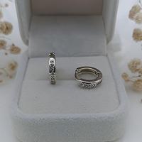 ราคา [พร้อมส่ง] Jewelry ต่างหูห่วงเงิน CZ ทรงสี่เหลี่ยม Square CZ silver hoop earrings ใส่แล้วไม่แพ้ Silver thai (17196574031)