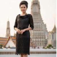 ราคา พร้อมส่ง เดรสลูกไม้สีดำ แต่งดอกไม้ผ้าแก้วและลูกปัด สวยงามค่ะ ไซส์ S (44850308164)