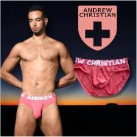 ราคา กางเกงในชาย Andrew Christian brief สีปะการัง size M (43162073003)