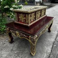 ราคา โต๊ะไตร กล่องอภิธรรม ดำแดงโบราณลายดอกไม้ทอง กล่องพระธรรม กล่องใส่คัมภีร์ พระอภิธรรมปิฏก โต๊ะอภิธรรม ตู้อภิธรรม (28605405242)