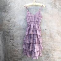 ราคา เดรสสายเดี่ยวขนมชั้นลายสก็อตสีชมพู (6962008751)