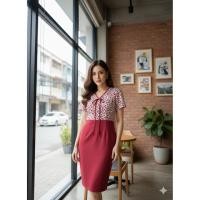 ราคา ส่งต่อเดรสผ้าไทยทำงานผู้หญิง (55353402046)