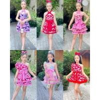 ราคา (ke) ชุดเด็กผู้หญิง ชุดลายดอก ชุดย้อนยุคเด็ก ชุดสงกรานต์ (15363152979)