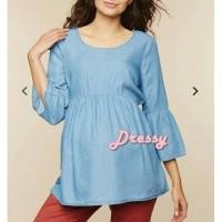ราคา Motherhood EUC Chambray Bell sleeve maternity top (1644241012)