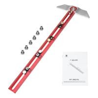 ราคา HONGDUI MT-2465 Pro Woodworking Scriber Hooked On Wood Marking T Square Ruler Aluminum Alloy Hole P (51602969612)