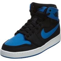 ราคา NIKE air Jordan AJ1 KO high Mens hi top Trainers 638471 รองเท้าผ้าใบ รองเท้า (UK 9 US 10 EU 44, Black/Black-Sport Blue 007) (47303488731)