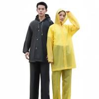 ราคา ชุดเสื้อกันฝนผู้ใหญ่ธรรมดาออกแบบเสื้อกันฝนกางเกงสีดําและสีเหลืองวัสดุ อีวา - SRH03 (47951803772)