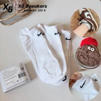 ราคา NIKE ของแท้ 100% ถุงเท้า สีขาวโลโก้ดำ (46704053504)