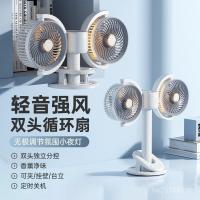 ราคา เดสก์ท็อปคลิปสไตล์ใหม่หอพักติดผนังสก์ท็อปสองหัวพัดลมแสงข้ามพรมแดนยูเอสบีพัดลมหมุนเวียนพัดลมเวลา อะไร (50253057174)