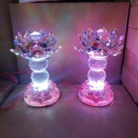 ราคา [ราคา 1 คู่] โคมไฟหมู่บูชาดอกบัวคริสตัล 16ซม เปลี่ยนสีได้ สามารถปรับได้ตามที่ต้องการ (40063531387)