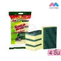 ราคา สก๊อตช์-ไบรต์ แผ่นใยขัดพร้อมฟองน้ำ บรรจุ 4 ชิ้น Scotch-Brite (6421854498)