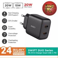 ราคา Aukey PA-R1S Charger Dual Port 20W 15W USB Type C PD Swift Duo Original Official Warranty (28802178738)