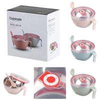 ราคา Cuizimate ชามอาหารสแตนเลสเก็บอุณหภูมิพร้อมช้อน (44427340129)