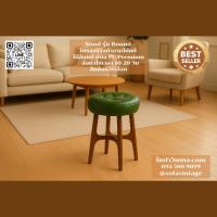ราคา สตูลกลม Round Stool วินเทจ ไม้สัก งานดึงกระดุม เหมาะแต่งร้าน แต่งบ้าน มีสีหนังให้เลือก วัสดุคุณภาพดี (26455650739)