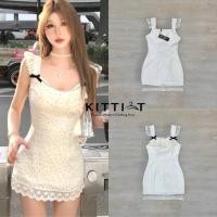 ราคา KITTI_T (กิตติที): Dress สีครีมลายจุด เนื้อผ้าใส่ สบาย ลื่น ละมุมมือมาก ช่วงแขนตกแต่งด้วยโบสีดำ และผ้าลูกไม้ เป็นระบาย (27675298570)