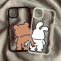 ราคา กระต่ายน่ารักหมีคู่เคสโทรศัพท์สําหรับiphone 16 15 14 Pro Max 11 12 13 16e X XR XS 7 8 16 Plus SE2020 คนรักคู่Clear Hard Cover (29014074359)