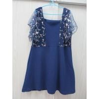 ราคา เดรสสั้นสีกรม แขนซีทรูลายดอกไม้น่ารัก สาวอวบอ้วน(ส่งต่อ) (1468981830)