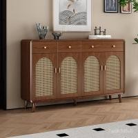 ราคา ตู้รองเท้าบ้านเข้าประตู วินเทจหวายทอ ไม้เนื้อแข็ง ระเบียงด้านนอกพาร์ทิชันห้องนั่งเล่น ติดกับผนังตู้เก็บของ XITP (44354158487)