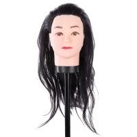 ราคา ถักส่งจัดแต่งทรงผมอุณหภูมิสูงผ้าไหมสีดําวงเล็บขนาดเล็กเต็มตุ๊กตาหัว Dummy HEAD Hairdressing ปลอมสามารถตัดแผ่นดิสก์ผมของแท้ RNKP (49452469429)