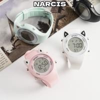 ราคา นาฬิกาดิจิตอลหูแมวนุ่มสำหรับเด็ก ทำจากซิลิโคนสบายและน้ำหนักเบา สําหรับนักเรียน (40977707446)