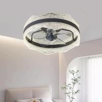 ราคา โคมไฟพัดลม คลื่นระลอก คริสตัล โคมไฟพัดลมเพดานแบบมองไม่เห็น110265V โคมไฟพัดลมเพดานสำหรับห้องนอน (55052401335)