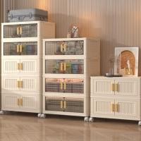 ราคา 【ตู้เก็บของ】 50cm ล็อคเกอร์พับได้ 1/2/3/4/5 ชั้น ล็อคเกอร์เอนกประสงค์ แบริ่งน้ำหนัก 200 KG ล็อคเกอร์มีล้อ ตู้เก็บของ (42900166802)