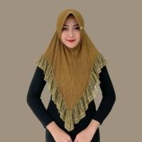 ราคา Indah Store - Instant Hijab Bergo Pet Jersey กระเบื้องลูกไม้จีบ Senada Latefa (27505839085)