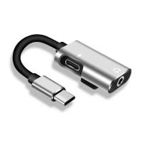 ราคา 2 สายเคเบิล in 1 USB-C หูฟัง Aux อะแดปเตอร์ชาร์จ เหมาะสำหรับ Xiaomi Huawei Type-C เป็นแจ็ค 3.5 มม. ต (54451216471)