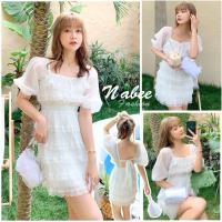 ราคา F0107 พร้อมส่ง ส่งไว ทันใจ ร้านคนไทยค่ะ เดรสแต่งระบายชั้นๆ ดีเทลซีทรูช่วงเอวกับแขน (29631176985)
