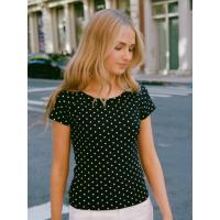 ราคา (พร้อมส่ง) BrandyMelville Ginny Polka Dots Top (สีกรม) เสื้อยืด เสื้อแขนสั้น ของแท้จากช็อป (55454151982)