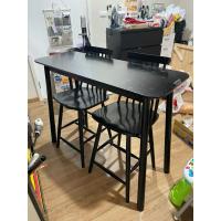 ราคา โต๊ะบาร์มือสอง สภาพดี สีดำ พร้อมเก้าอี้ 2 ตัว (26175686373)