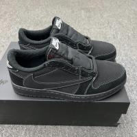 ราคา พร้อมสต็อก Travis Scott x Air 1 AJ1 LOW OG "Black Phantom" รองเท้าบาสเก็ตบอล OFF-WHITE สีดําล้วน fnekaers (52154321220)