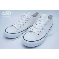 ราคา รองเท้าผ้าใบ สีขาว ขอบดำ ใส่สบาย (774828857)