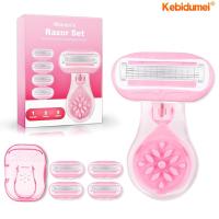 ราคา 5PCS กำจัดขนมีดสบู่เครื่องโกนหนวดหัว Smooth Handle ผู้หญิงสีชมพูชุดเครื่องโกนหนวดคู่มือรักแร้เครื่องโกนหนวดขากำจัดขนเครื่องโกนหนวด (27065386936)