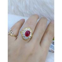 ราคา แหวนเพชรทับทิม ล้อมเพชรงานสวยเป๊ะมากๆ พร้อมส่งเบอ 6,7,8 (10358597586)