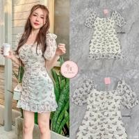 ราคา พร้อมส่ง BT Studio เดรสสั้น พิมพ์ลายผีเสื้อ 07-1246 (20981140869)