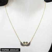 ราคา Inspire Jewelry ,ชุดเซ็ท สร้อยคอ พร้อมจี้หงส์คู่นิลแท้ หุ้มทองแท้ 100% 24K พร้อมกล่องกำมะหยี่ (1124885912)