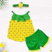 ราคา ชุดแฟนซีผลไม้ ชุดสับปะรด เสื้อ+กางเกง+คาดผม ชุดเด็กน่ารัก (3239689905)