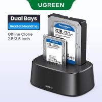 ราคา UGREEN สถานีเชื่อมต่อฮาร์ดไดรฟ์ USB 3.0 ถึง SATA อะแดปเตอร์ภายนอก UASP Enclosure Hard Disk Caddy Reader 2-Bay Cloning Kit สําหรับ 2.5/3.5 SATA HDD SSD Windows Mac OS Linux PS4 (50603576588)