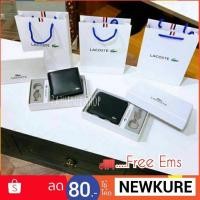 ราคา LACOSTE WALLET กระเป๋าสตางค์แบบพับ2ตอนแท้<outlet>❣️Free EMS>>กล่อง+ถุงกระดาษ (1705303281)