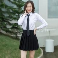 ราคา พลีทมีกระเป๋าเอวขอบ จีบใหญ่ ผ้าซุปเปอร์นาโน สีดำ ยาว16”-20” กระโปรงพลีทเอวขอบ กระโปรงนักศึกษา (18784035693)