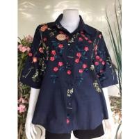 ราคา เสื้อแม่สาวอวบอก46"ผ้าฝ้ายผสมลินินใส่ทำงานใด้ลายปักดอกสวย (22212240968)