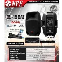 ราคา NPE QU-15BAT ลำโพงอเนกประสงค์พร้อมแอมป์ ไมค์ลอยคู่ 15 นิ้ว FM Radio,ช่องต่อ USB SD Card MP3,รีโมทควบคุม,แบตเตอรี่ในตัว (20788518967)