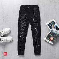 ราคา กางเกงยีนส์ขาดผู้ชายสีสาด แบบใหม่ กางเกงยีนส์ผู้ชาย สวยๆ เนื้อยืด ขนาด 280-34 (54303952600)