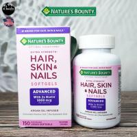 ราคา [Nature's Bounty] Hair, Skin & Nails With 2x Biotin 5000 mcg 150 Liquid Softgels วิตามินผม (23903631671)