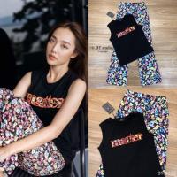 ราคา Set เสื้อแขนกุด + กางเกงขายาว งานป้าย S M L (3557341199)