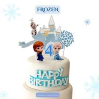 ราคา Topper cake เซ็ทป้ายปักเค้ก / คัพเค้ก Frozen Elsa Anna ป้ายปัก ตกแต่ง (25666833086)