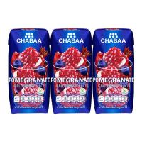 ราคา (แพ็ค 3 กล่องสุดคุ้ม) CHABAA น้ำผลไม้ชบา น้ำทับทิมและน้ำบลูเบอร์รี่ผสมน้ำองุ่น 40% 180 มล. (8884340955)